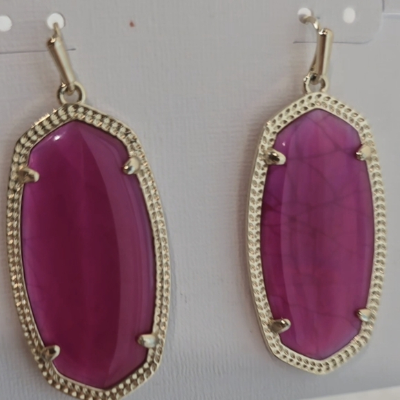 NWT KENDRA SCOTT PINK ELLE EARRINGS IN GOLD BEAUTIFUL - Picture 5 of 5